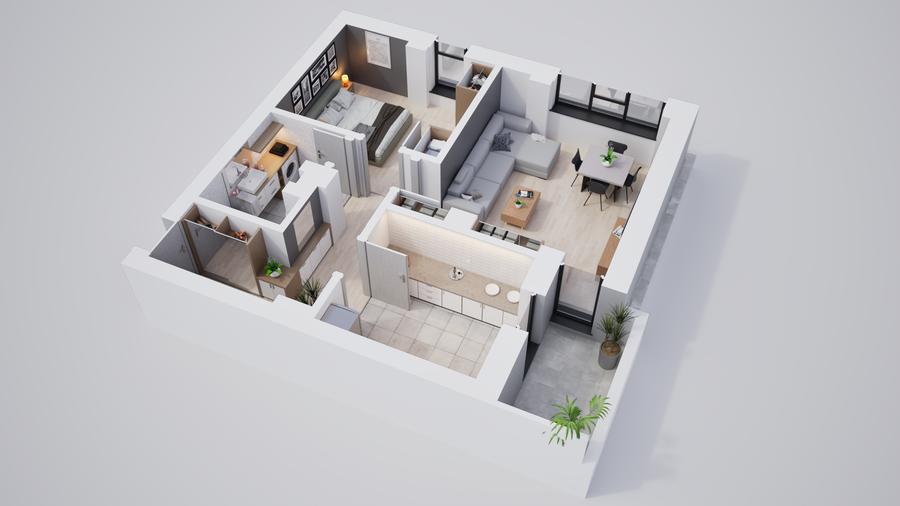 Ansamblu rezidential modern, 2 camere spațioase, aproape de autobuz - 7