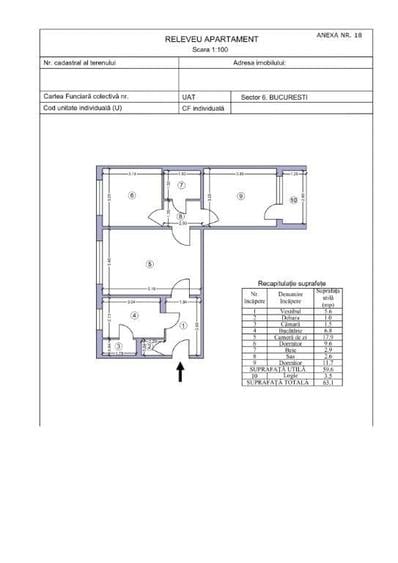 Apartament cu 3 camere semidecomandat în Drumul Taberei