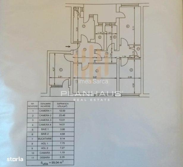 Apartament 4 camere, etaj 1, 100 mp - Zona Don Pio