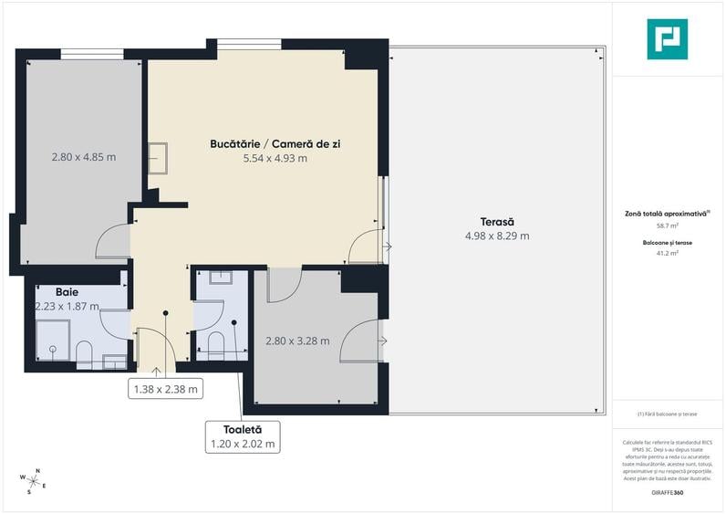 3 camere PREMIUM, terasă 22 mp, etaj 8 - 6