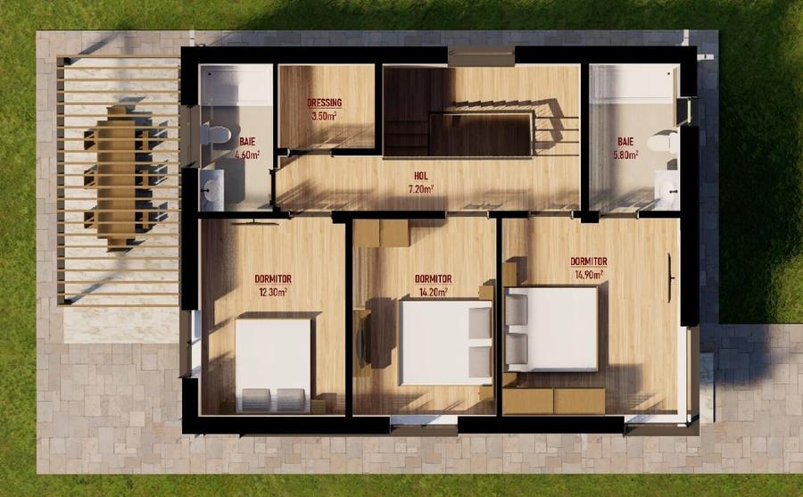 Vila lux, str Pădurii-Lebada, 5 camere, 3 bai, curent 380 kw, COMISION  0padurii - 15