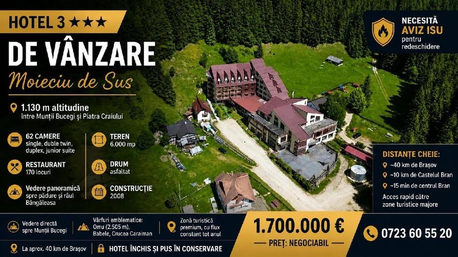 MOIECIU -  BRAN - HOTEL DE VANZARE - 2