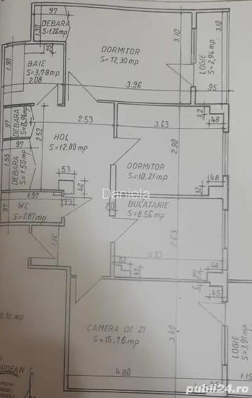 Apartament de vanzare, 3 camere, confort 1 Apartament de vanzare, 3 camere, confort 1