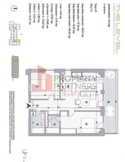 Apartament cu 3 camere în Dămăroaia
