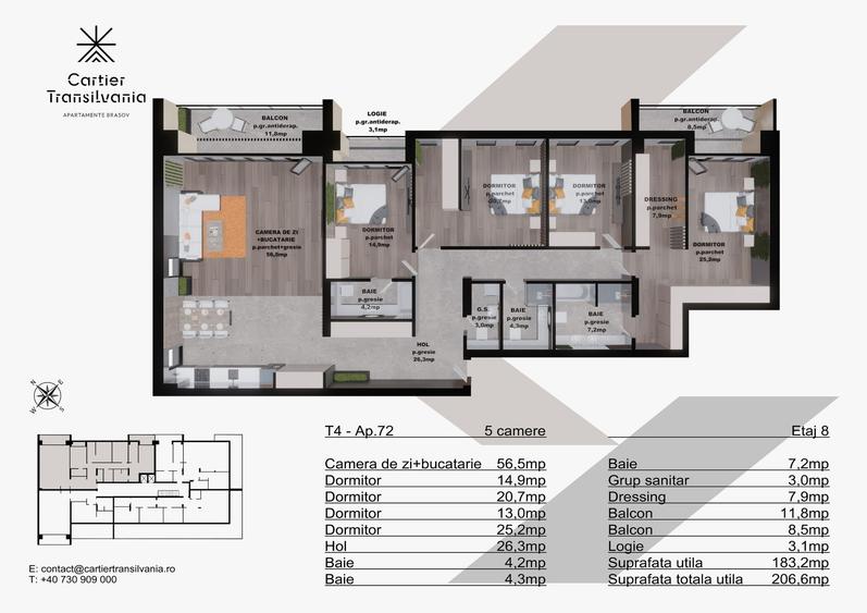 TRANSILVANIA RESIDENCE- CARTIER TRANSILVANIA, APARTAMENT 5 CAMERE PENTHOUSE - 18