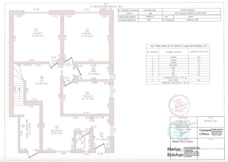 Complex rezidential 4 apartamente cu 3 cam zona centrala investitie, locuit - 13