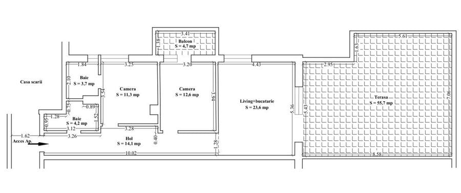 Proprietar vand apartament 3 camere tip penthouse cu terasa de 56 mp - 10
