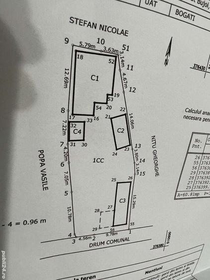 Teren+casa de vanzare Comuna Bogati, sat Bujoi - 7