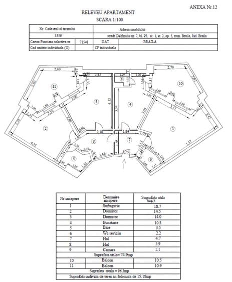 Apartament situat la etaj 2 la HEXAGOANE - 1