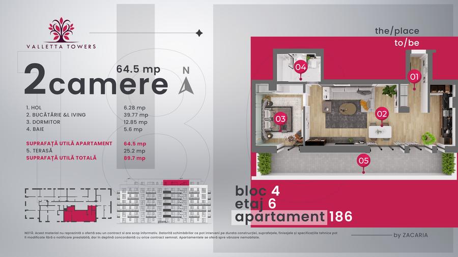 2 camere / 90mp utili /Valletta Towers / Craiova - 2