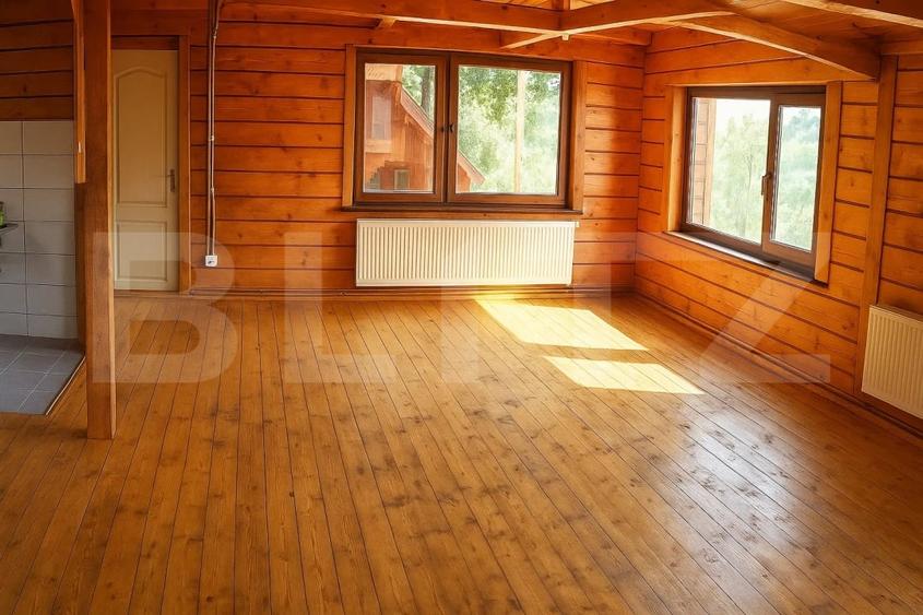 Cabană din lemn masiv, 100 mp utili, teren 3000 mp, Someșu Rece - 3