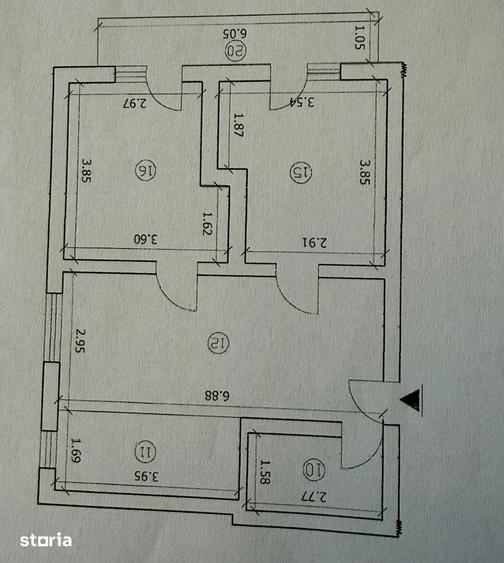 Apartament 3 camere, 63mp, etaj 1, bloc nou, mobilat si utilat - 9
