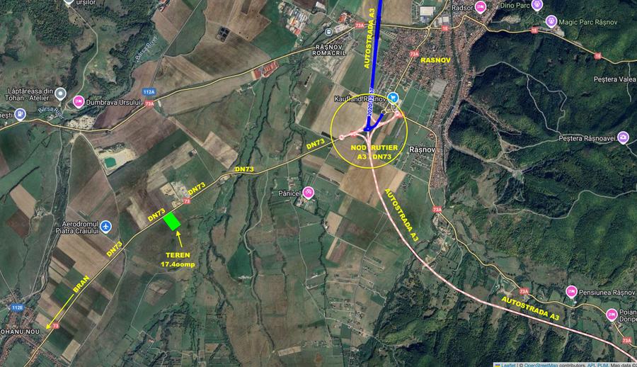 17400mp Rasnov, deschidere 110m asfalt DN73, proximitate nod rutier A3 - 1