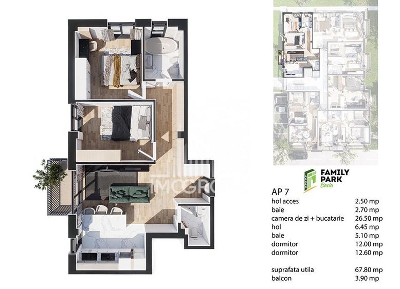 Apartament cu 3 camere decomandat în Baciu