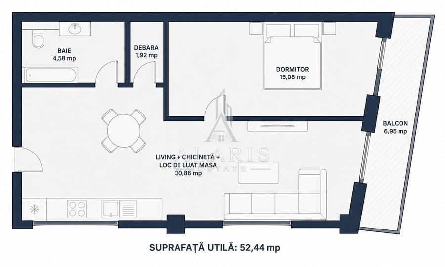 Apartament cu 2 camere, open space, zona Circumvalatiunii - 9