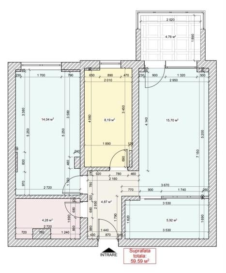 Apartament cu 2 camere decomandat în Timișoara