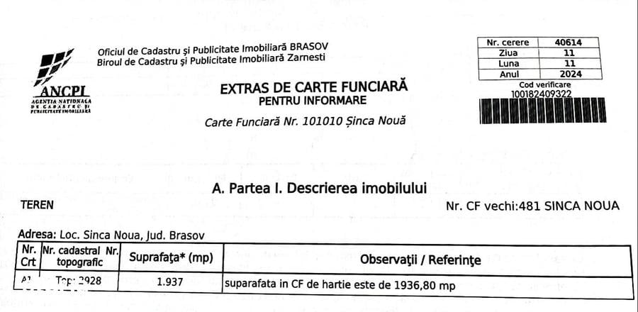 Teren de 18860 mp, în Șinca