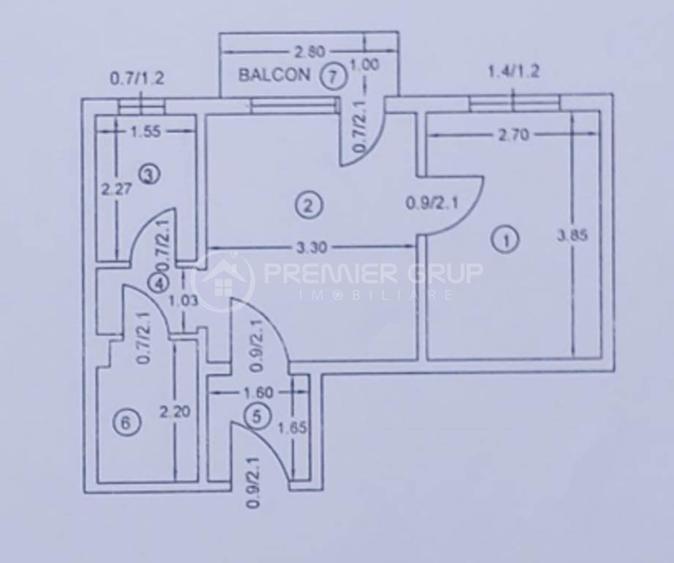 Apartament cu 2 camere în Podu Roș