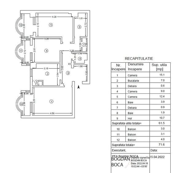 Apartament cu 3 camere decomandat în Ultracentral