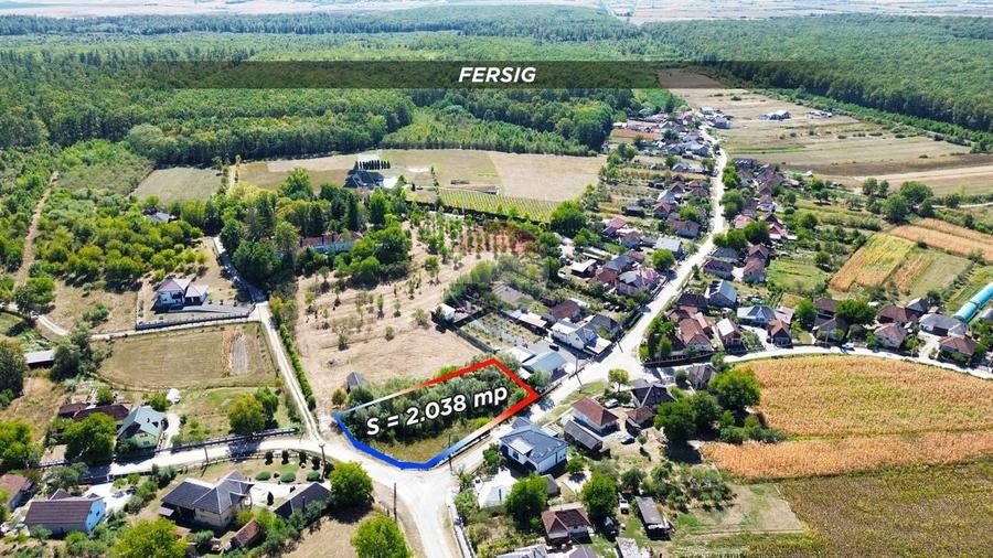 Teren Construcții intravilan de 2038 mp, în Fersig
