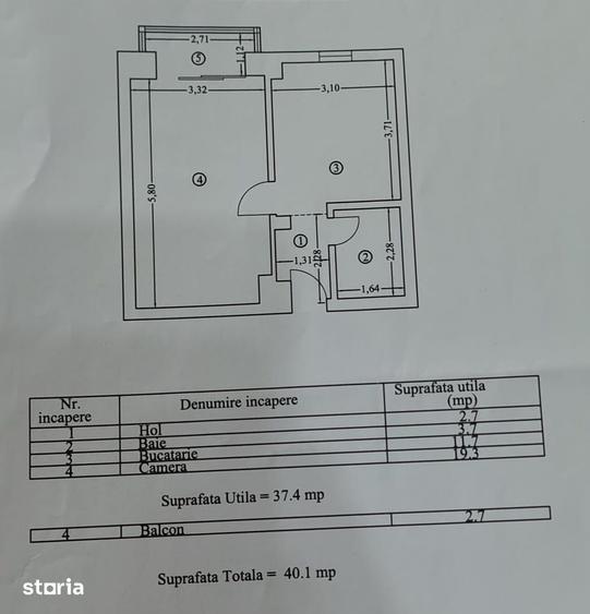Garsonieră decomandată în Inel II