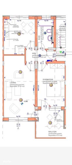 Apartament cu 2 camere în Noua