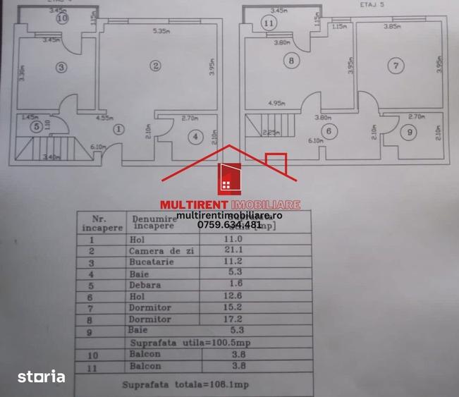 De vanzare Duplex 3 camere in zona Teatrului , ! - 11