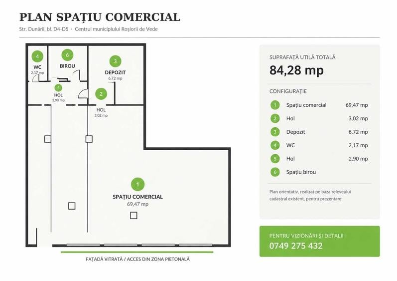 Spațiu comercial, de 84 mp, în Ultracentral