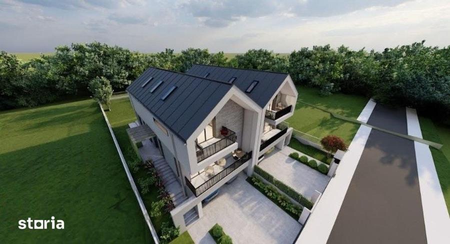 Teren autorizat pt. casa cuplata, 722 mp, front 20 ml, Campenesti - 2