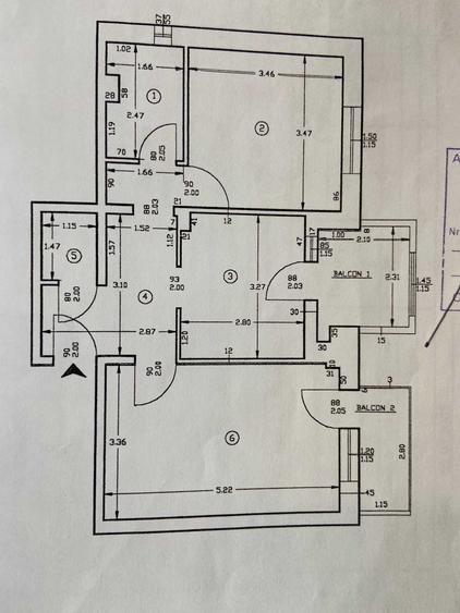 Apartament cu 2 camere decomandat în Central