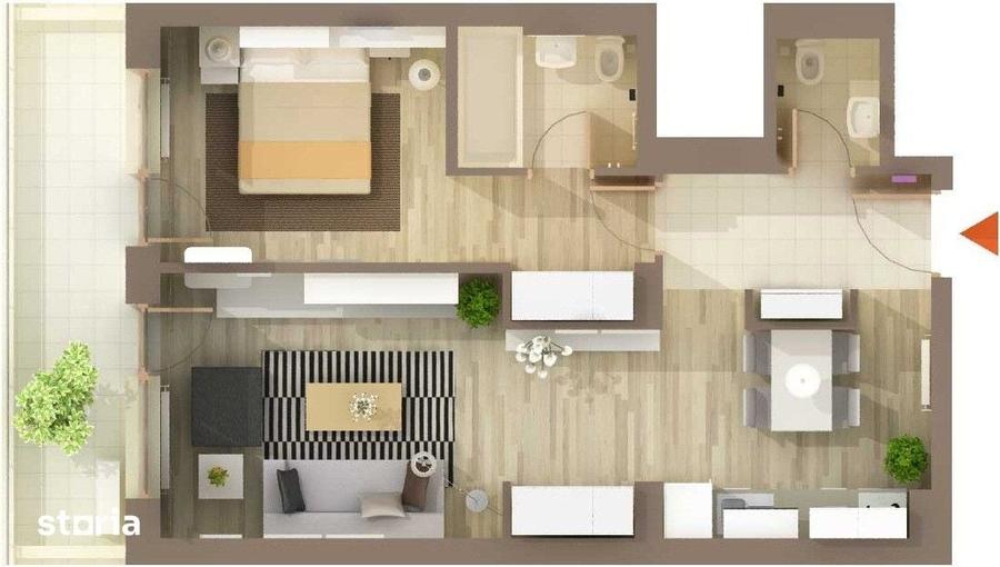 Apartament cu 2 camere în Băneasa