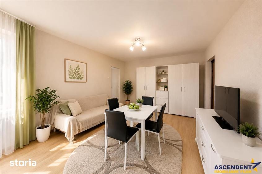 Apartament cu 2 camere semidecomandat, mobilat în Florilor