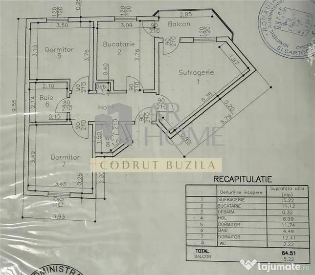 Apartament cu 3 camere decomandat în Ultracentral