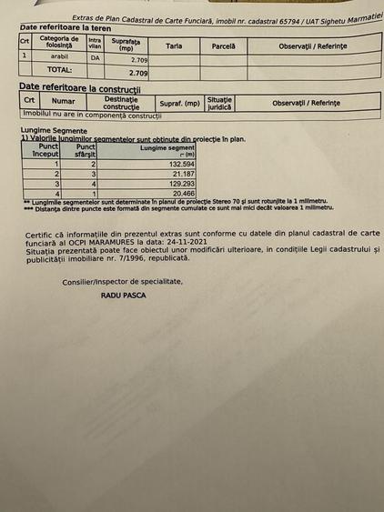 Teren de 2709 mp, în Exterior Nord