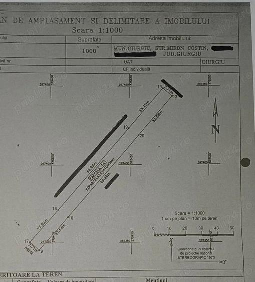 Teren de 1000 mp, în Exterior Vest