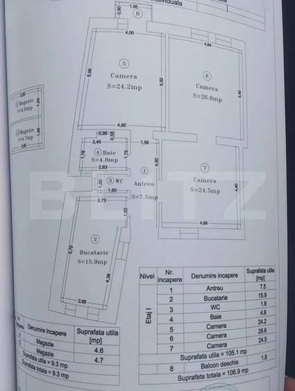 Apartament cu 3 camere decomandat în P-ța Maria