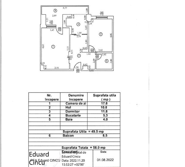 Apartament cu 2 camere în Tineretului