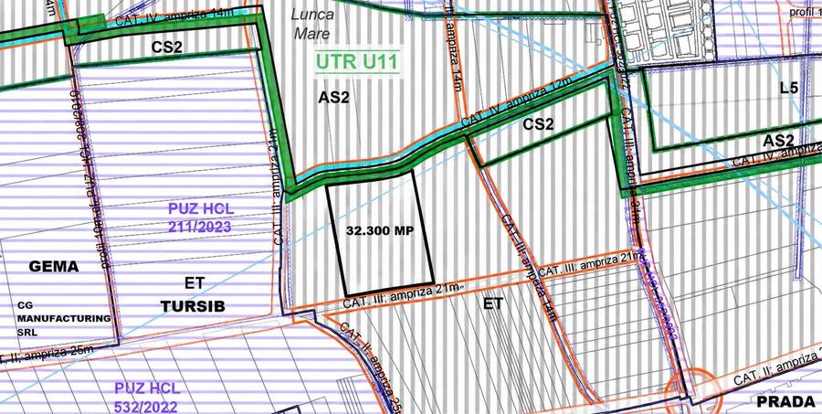 Teren Construcții intravilan de 32300 mp, în Industrial Vest