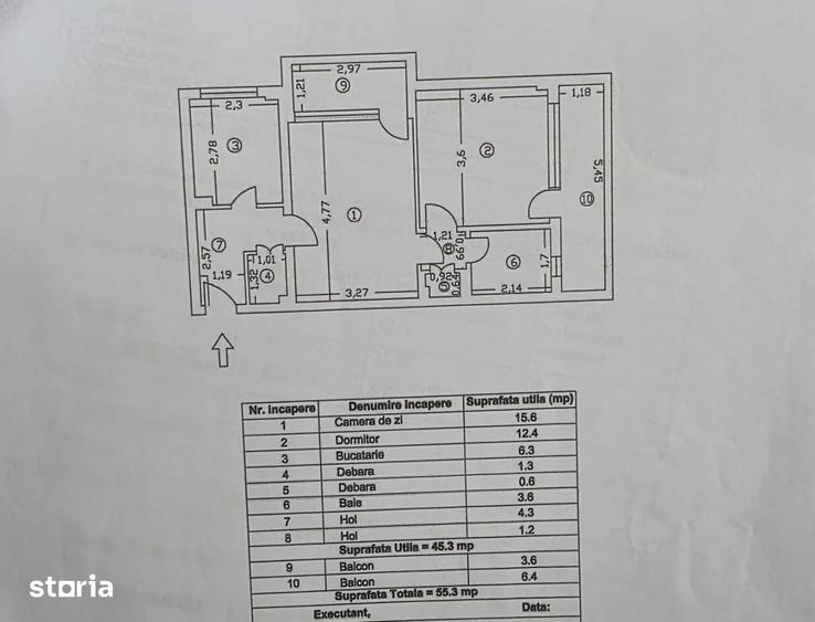 Apartament cu 2 camere semidecomandat în Independenței