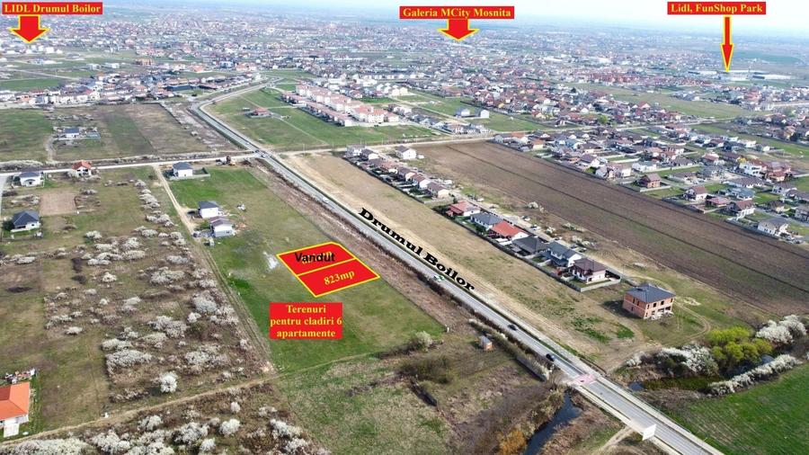 Teren pentru cladire cu 6ap - Acces la Drumul Boilor - Mosnita - 100e/mp+TVA - 1