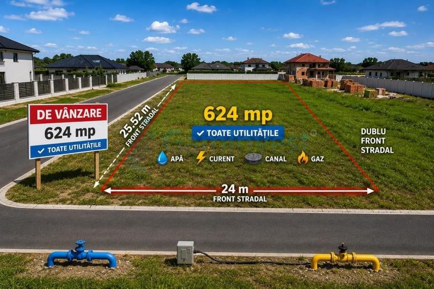 Teren Construcții intravilan de 624 mp, în Sântandrei