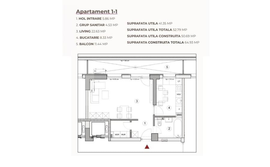 Studio 52.79 mp intr-un ansamblu cu 0% Comision la Achizitie - 2