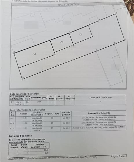 Casă individuală cu 3 camere cu Canalizare în Central