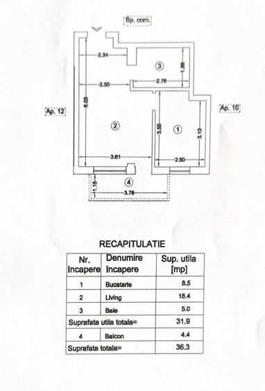 Apartament cu 2 camere semidecomandat în Vișani
