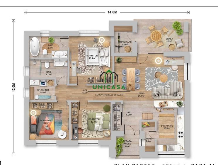 Casa noua/ Construita doar pe parter/ Bujoreni/ 4 Camere - 10