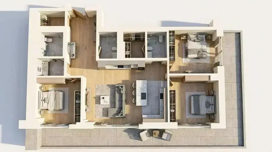 Apartament cu 4 camere semidecomandat în Unirii
