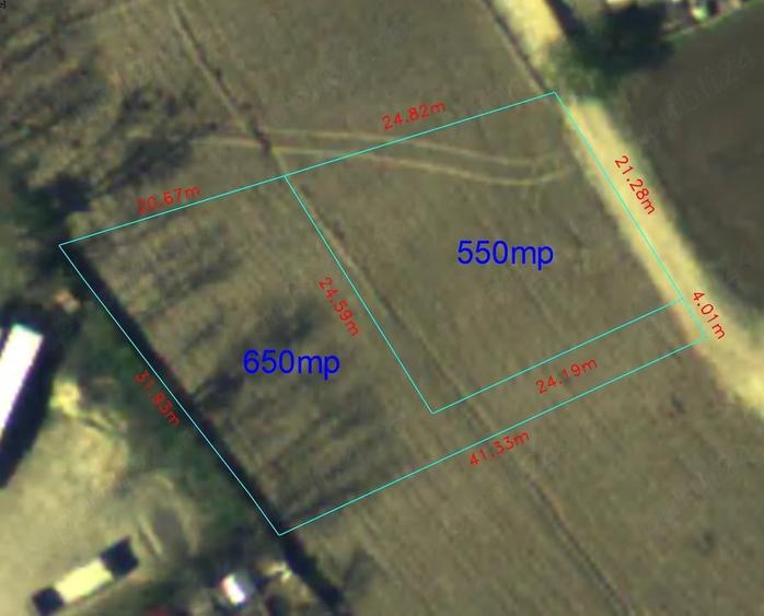 Teren de 1100 mp, în Exterior Vest