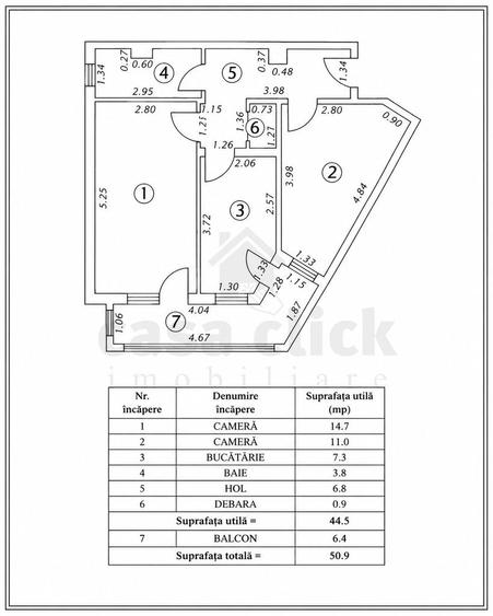 Apartament cu 2 camere decomandat în Micro 13