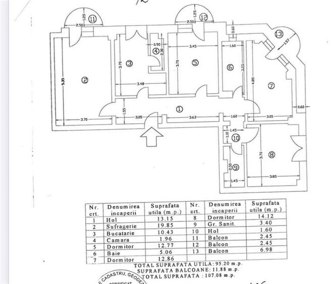 Apartament cu 4 camere decomandat, mobilat în Unirii