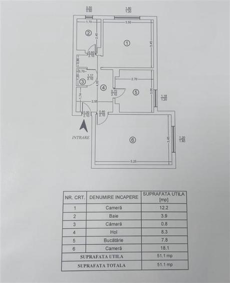 Apartament cu 2 camere decomandat în Nicolina